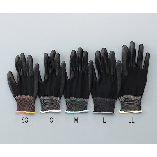 黑色PU手套 鎖邊型·聚酯纖維 手掌涂層