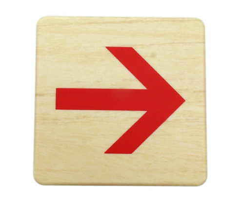 ABS树脂标记板「木纹红色箭头」