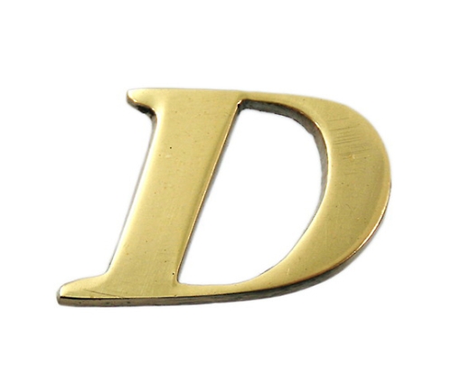 黄铜金色大写字母D
