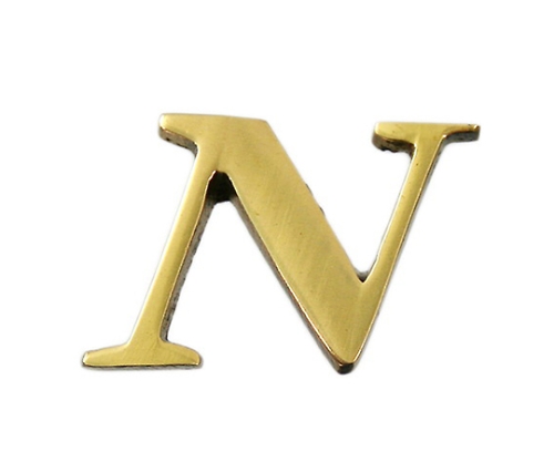 黄铜金色大写字母N