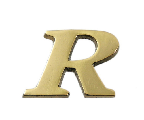 黄铜金色大写字母R