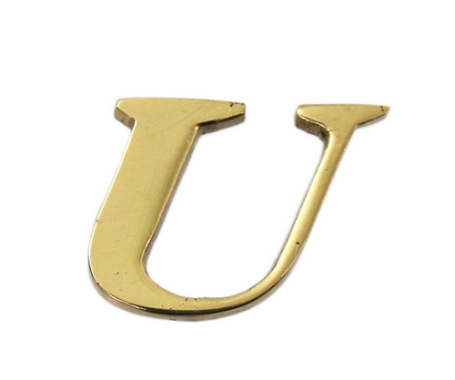 黄铜金色大写字母U