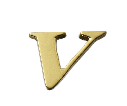 黄铜金色大写字母V
