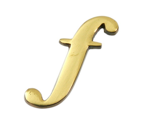 黄铜金色小写字母f