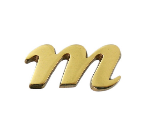 黄铜金色小写字母m