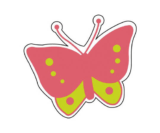 蝴蝶粉色PVC贴纸195×220