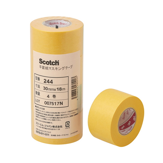 scotch 普通紙遮蔽膠帶 30mm×18m 4卷×100包