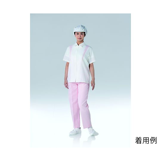 无尘短袖上衣(女款) 白色×粉色 JB259B-14系列