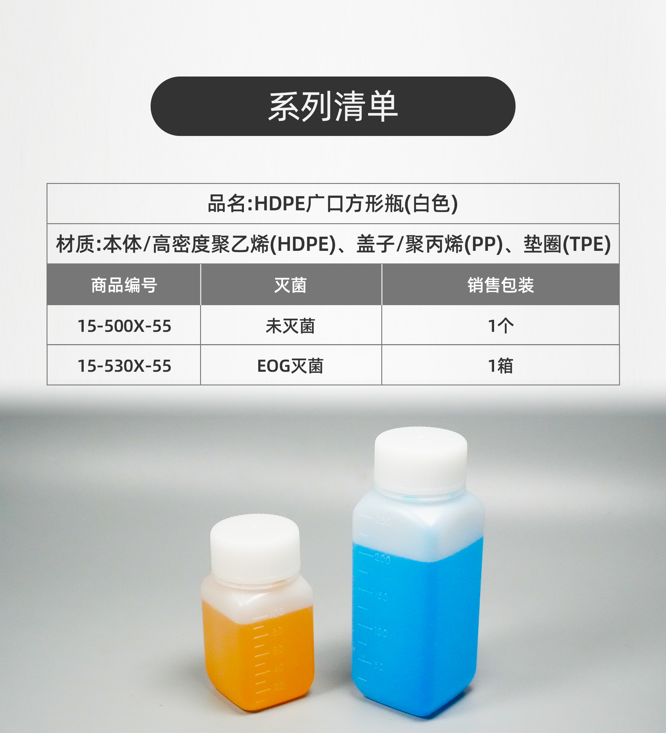 HDPE广口方形瓶