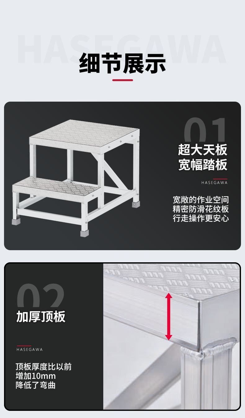 组装式作业台花纹版主体+扶手